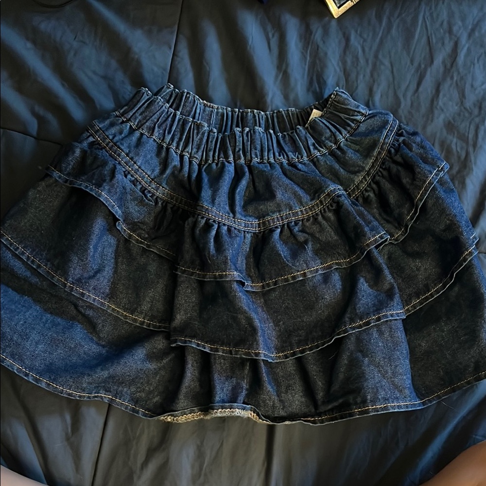 Denim Ruffled Skirt